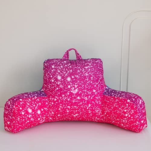 Perfemet Pink Reading Pillow Tie Dye Space Star Bed Wedge Girls Back Support Pillow For Sitting Up In Bed Colorful Reversible Backrest With Arms For Bed/Couch, Pink #TOP1