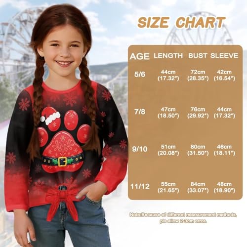 Girls Long Sleeve T-Shirt Fall Kids Front Tie Shirt Children Crewneck Tops3