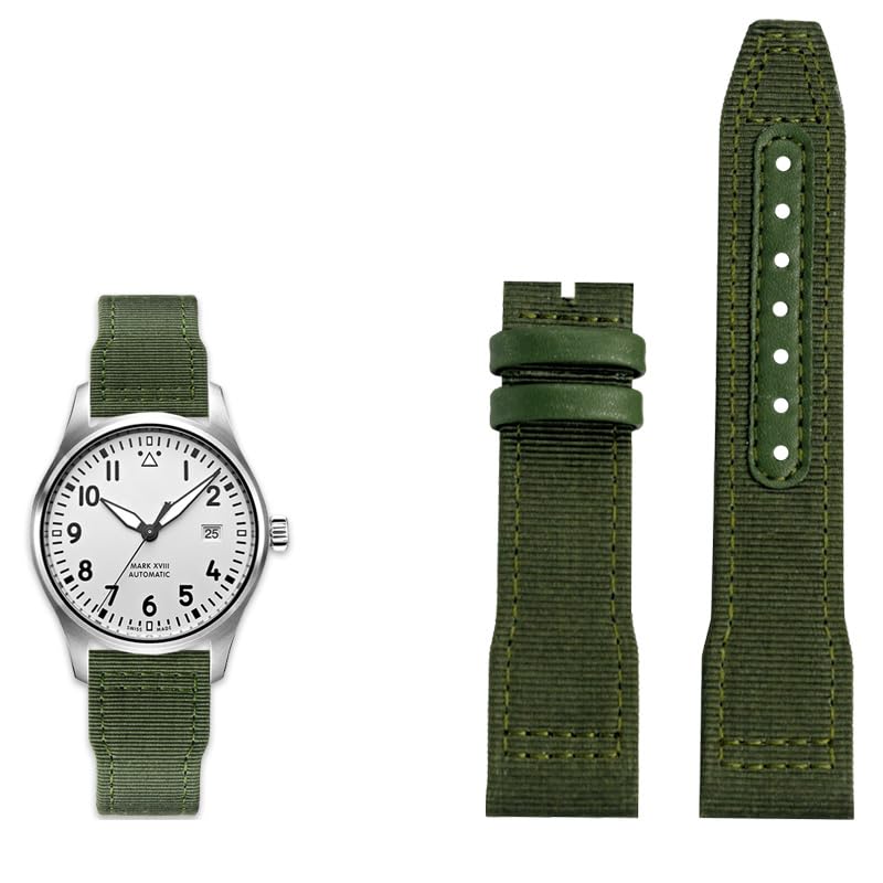 Bracelet de montre en toile de sport 20mm nylon noir vert pour IW3777