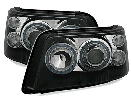 AD Tuning GmbH & Co. KG Angel Eyes Scheinwerfer Set, geeignet für VW T5 (4/2003-8/2009). Ausführung: Klarglas Schwarz.