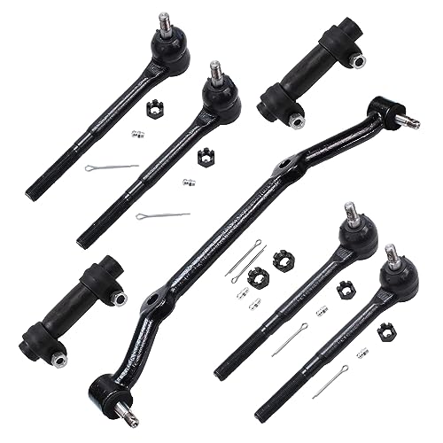 Detroit Axle - 2WD Front 7pc Tie Rods Kit for Chevrolet S-10 Blazer GMC S15 Jimmy Sonoma, 4 Inner Outer Tie Rod Ends 1 Center Link 2 Adjusting Sleeves Replacement