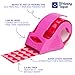 Decorative Packing Tape with Pink Dispenser – Pink & Red Wavy Pattern, 1.88