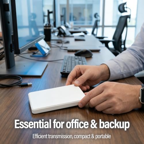 Portable 2.5-inch 500GB External Hard Drive | Plug and Play USB 3.0, Durable high-Speed Mobile Hard Drive for Instant Data Transfer of Games, Office, Photos, and Videos（White — view 6