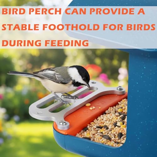 Image of Aluminum Bird Perch for Bird Buddy Feeder with Screws, Birds Feeder Extender Perch (Silver)