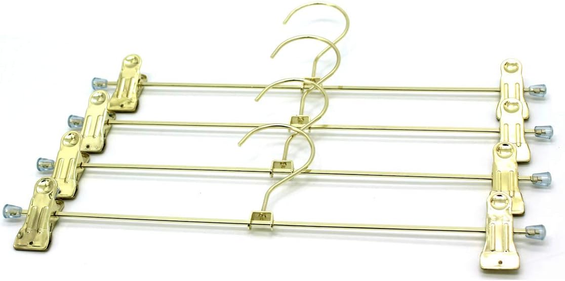 30Pack Koobay 13.7" Gold Shiny Metal Heavy Duty Clips Pants Hangers Trousers with Swivel Hook