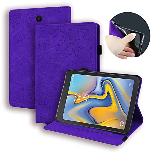 Étui Samsung Galaxy Tab A 8.0 T387 en cuir violet avec porte-carte