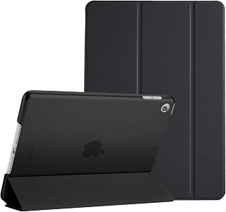 ProCase Slim Smart Cover for iPad 9th/8th/7th Gen 10.2 Inch - Translucent Frosted Back, Auto Sleep/Wake, Lightweight Protection - Black