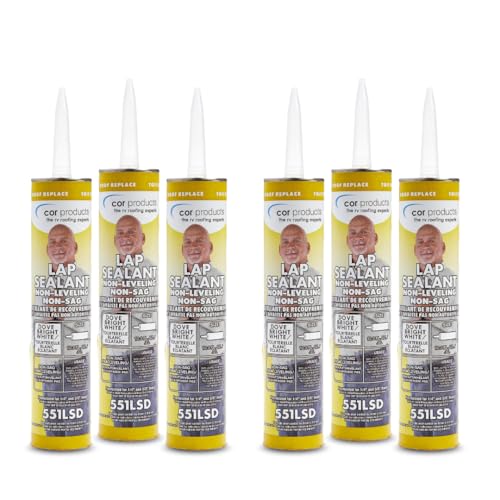 Non-Sag RV Lap Sealant – White – Non-Leveling Waterproof Caulk for Vertical Surfaces & RV Repair – 10.3 oz Tubes (6-Pack)