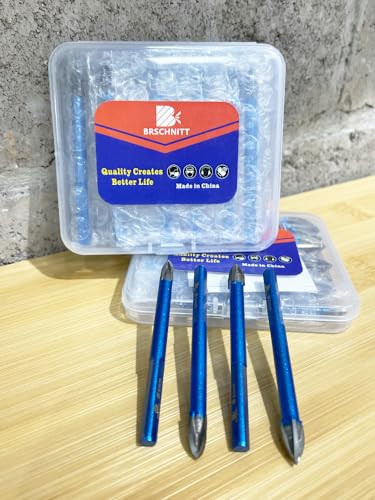 Image of Masonry Drill Bit BRSCHNITT 1 /4 inch*10pcs Carbide Tips Concrete Drill Bit Set for Pots Bottles Ceramic Tile Glass Brick Ceramic Triangle Shank