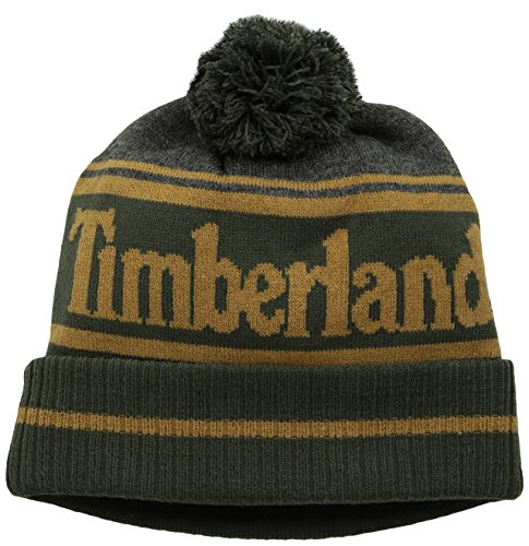 Timberland Men's Color-Blocked Logo Watchcap with Pom