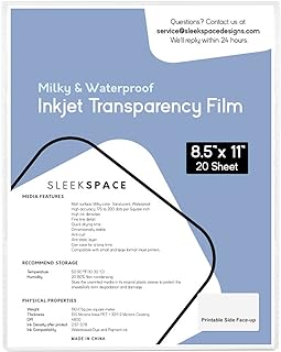 Milky Transparency Film for Inkjet Printers, Screen Printing | 100% Waterproof, Anti-curl, Anti-static | High Ink Density, Quick Dry Ink | For Silk Screen, Offset, T-Shirts | 190 +/-5 psm