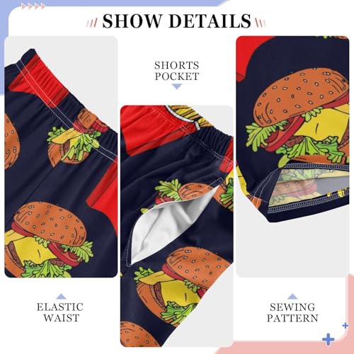 Fast Foods Boys Pants Boys Athletic Pants Long Pant for Boywith Pockets Wide-Leg Size 6-14Y4