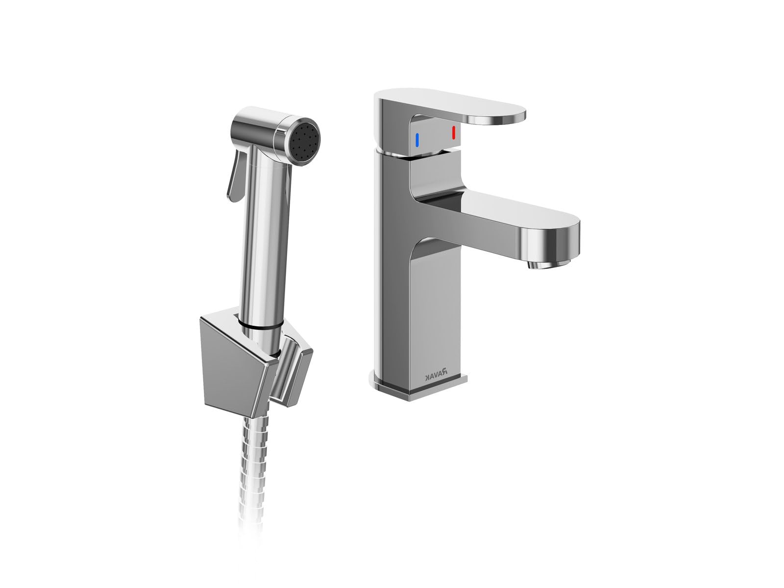 Grifo de lavabo con ducha bidé, con alcachofa de ducha, sin salida | CR 112.01CR | Cromo | RAVAK