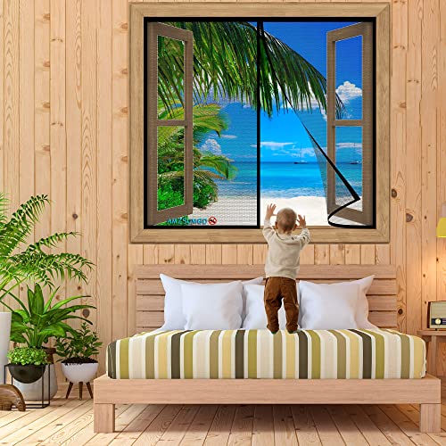 網戸カーテン 玄関用窓用 60 x 170 cm 網戸 マグネット式 網戸 ドア用網戸 ドアカーテン 蚊帳 虫除け 蚊取り エコ 節電 取付簡単 ドア/ベランダ/勝手口/玄関(ブラック)