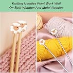 Yzzyemn 10 Pcs Aiguilles de tricot, Points Protecteurs Mignons (Ovins) Fournitures fit Taille 6-9 (4mm-5.5mm) Aiguille, Crochet fournitures, Casquettes