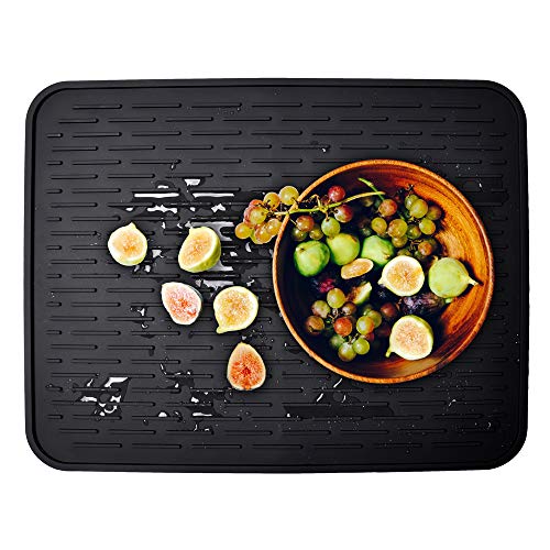Tapis De Séchage En Silicone Pour Vaisselle - Anti-dérapant, Résistant à 230°C - Pour Comptoir, évier, Four - Gris - 8