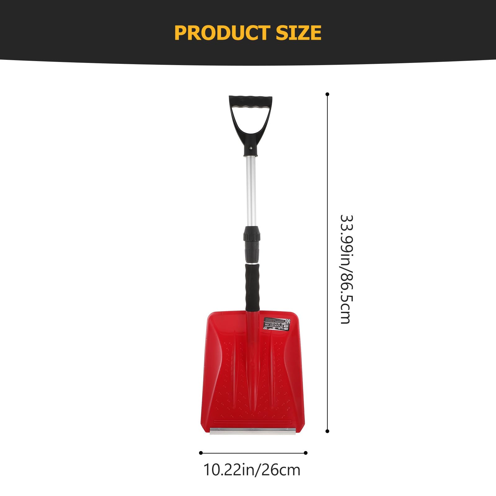 BESPORTBLE Pelle à Neige Rétractable en Plastique Manche en Aluminium Outil de Déneigement Hivernal Compact et Léger Accessoire Rouge pour Voiture et Camping-Car Truelle à Boue