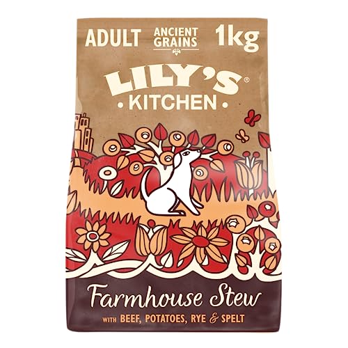 Lily‘s Kitchen Trocken Hundefutter für ausgewachsene Hunde (1kg) Rind, Kartoffeln, Roggen und Dinkel