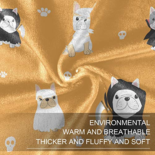 Emelivor Cozy Throw Blankets For Couch - Cute Bulldog Puppy Super Soft Warm Blanket For Bed Sofa Used Lightweight Throws Size 50 X 60 In #TOP1