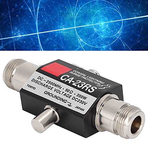 PUSOKEI Protetor contra sobretensão de raio, N fêmea para N fêmea antena coaxial Lightning Arrestor,
