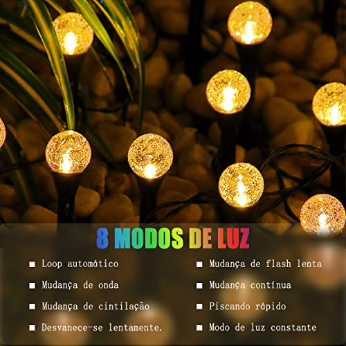 Luz de jardim solar ao ar livre, luz de bolha solar para decoração de jardim, luz de caminho decorat