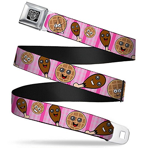 Cinturón de seguridad Buckle-Down con hebilla metálica original y cuadros rosas