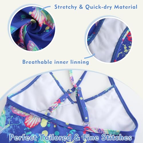 Image of Girls One Piece Swimsuits Hawaiian Ruffle Swimwear Beach Bathing Suit for Summer Vacation