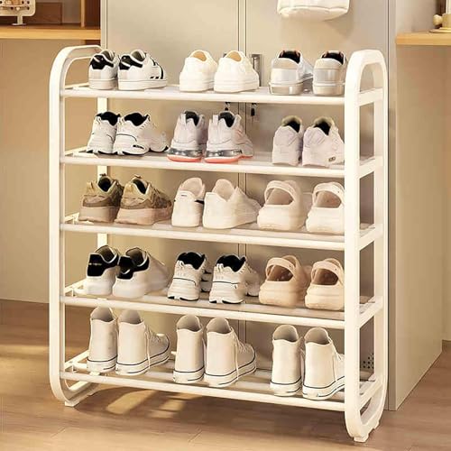 Rangement chaussures métal 5 niveaux réglables étagère gain de place entrée salon