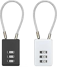 YPYMOD 2PCS Cadenas à Bagages, Cadenas Code, Cadenas de Voyage à 3 Chiffres, Cadenas à Combinaison pour Bagages de Voyage(Noir,Gris)