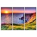 3 Pieces Modern Canvas Painting Wall Art The Picture For Home Decoration Destination Cliffs Of Moher Beach At Sunset Doolin County Clare Ireland Seascape Sunrise Print On Canvas Giclee Artwork For Wall Decor