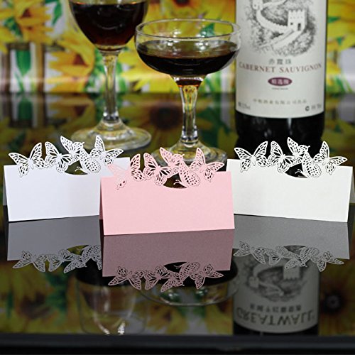 Joinwin 50 Pieces Laser Cut Place Name Paper Cards Wedding Name Card For Formal Occation Wedding Party Table Decoration #TOP4