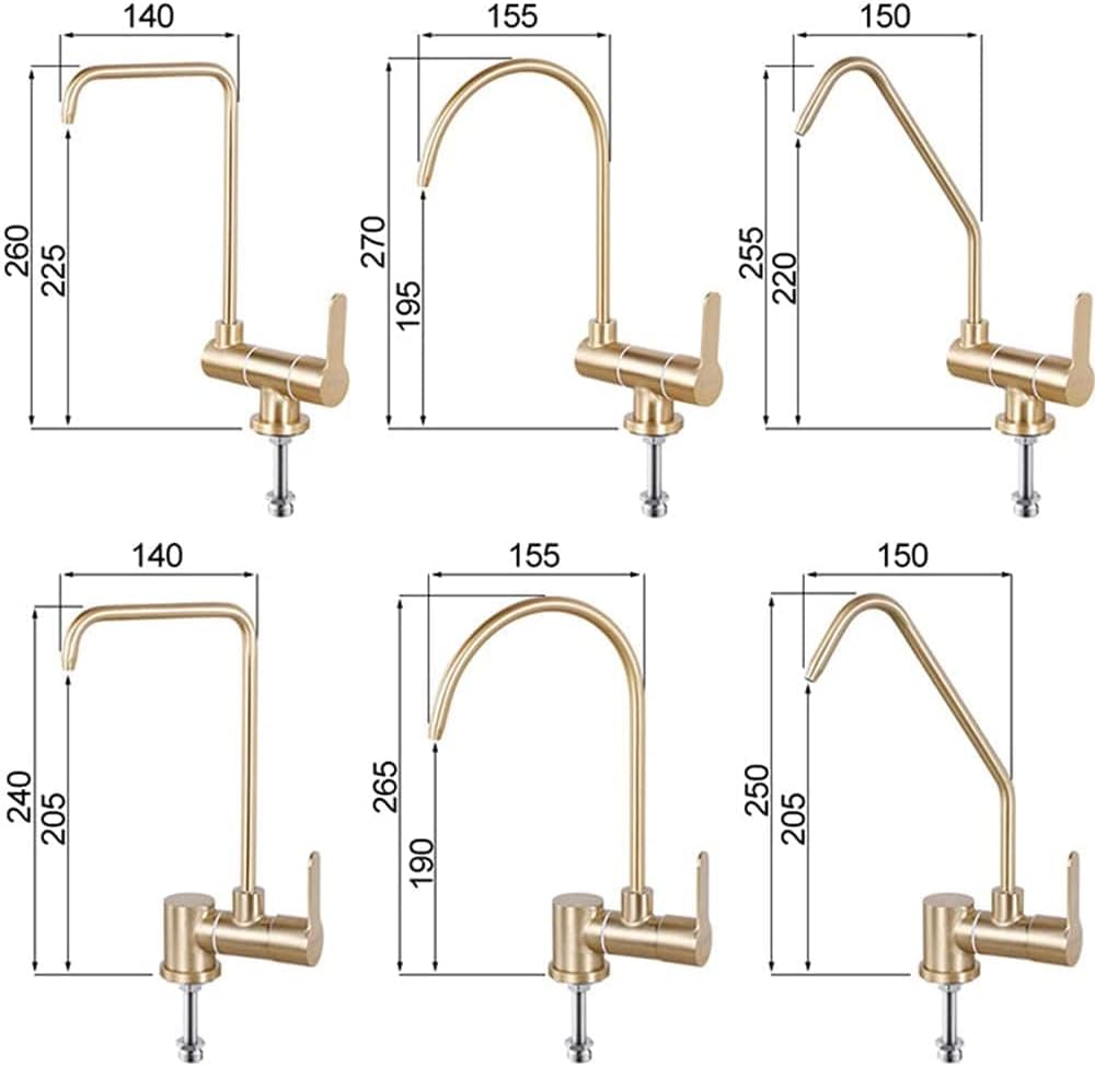 Stainless Steel Gold Swivel Front Window Brushed Sink Filter System Kitchen Faucet Osmosis Faucet-D (Color : B.)