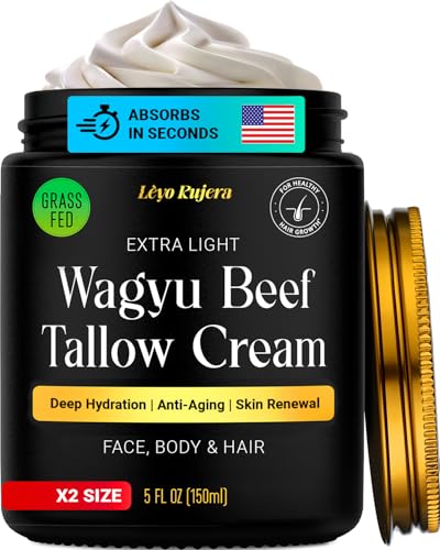 Non-Greasy Beef Tallow for Skin &Hair 5OZ Shea Butter, Vitamin E,...