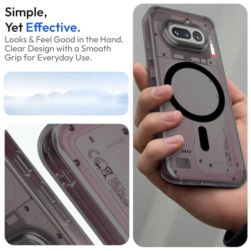 Image of Compatible for Nothing Phone 4a Translucent Hard Back | Only Compatible with Wireless Magnetic Accessories | Thin and Slim Magnetic Back Cover (Black)