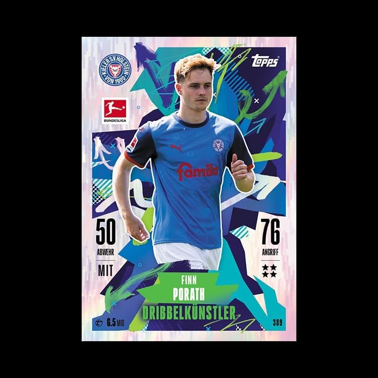 Topps Bundesliga Match Attax 24/25 - Mini Tin - Dribble Artist - Contains 42 Cards, Including 3 Exclusive Allrounder Cards, 2 Black & White Pixel Pitch Cards and 2 Limited Edition Cards