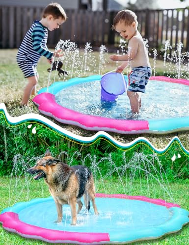 image for Kids Dog Splash Pad Sprinkler - Jasonwell Non Slip Dog Sprinkler Pad S