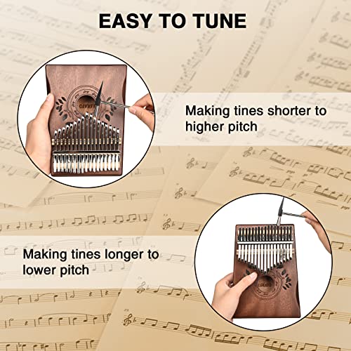 Lekato THUMB1 Kalimba 17 Keys, Solid Wood Thumb Piano Portable Mbira Finger Piano Beginners C Key thumb #6