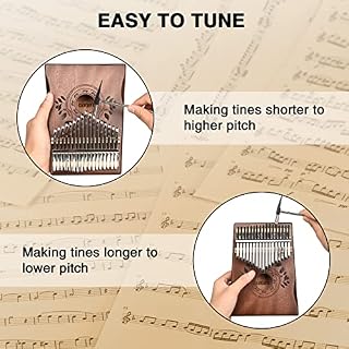 Kalimba 17 Clés, Piano à pouce Instrument de Musique avec Tuning Hammer Cadeau Pour Enfants Adultes Débutants - Les Beatles, Paul McCartney, John Lennon, RIngo Starr, George Harrison Kalimba 17 Clés, Piano à pouce Instrument de Musique avec Tuning Hammer Cadeau Pour Enfants Adultes Débutants – Image 5