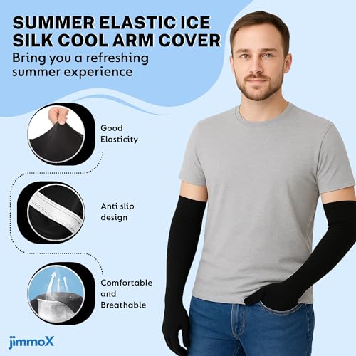 Image of Full Hand Gloves | UPF 50+ Sun Protection Arm Sleeves for Men & Women | UV Blocking Cotton Gloves for Driving, Cycling & Outdoor Sports