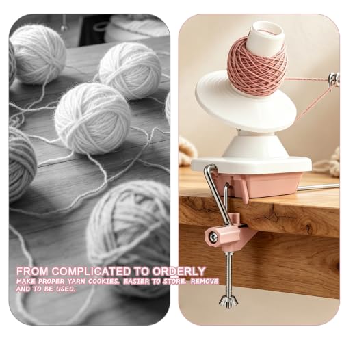 Calenxy Kugelwickler Wolle, Wollaufwickler mit Metallgriff & Tischklemme Upgrade Garnwickler für Wolle Wollwickler Handbetriebene Yarn Winder Geeignet für Strickwaren Kunststoffnadeln Punktmarkierung – Bild 7
