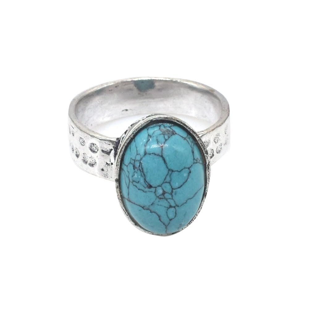 Oval Men Ring Textured Band Oxidised Silver Plated Band Ring For Men's & Boys-image-34