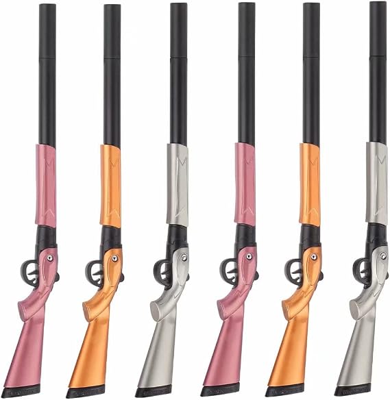 Cool Gun-Shaped Ballpoint Pen, Blue Ink, 12 Pack