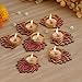 TIED RIBBONS Lotus Tealight Candle Holder | Set of 7 | Tealight Holder for Indian Decorations, Pooja Decorations for Home, Tealight Diya for Indian, Puja, Ganesh Chaturthi, Home | Diwali Decor