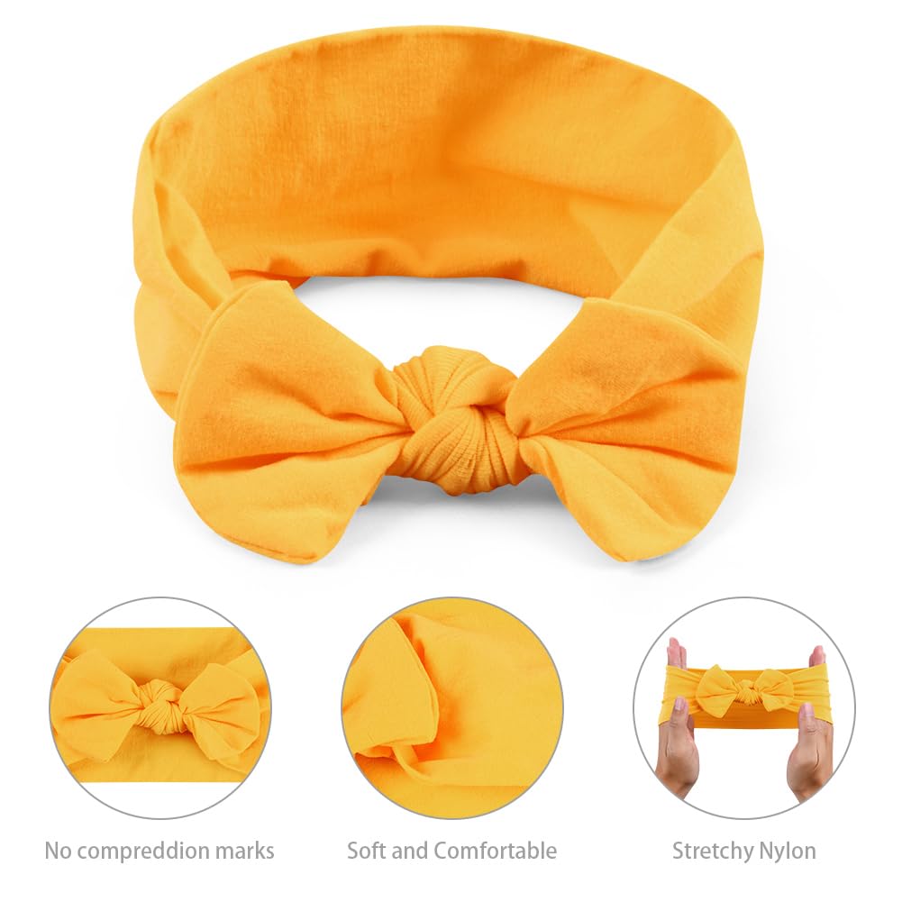 Aolso Lot de 20 bandeaux pour bébé fille avec nœuds pour cheveux de nouveau-né à tout-petit