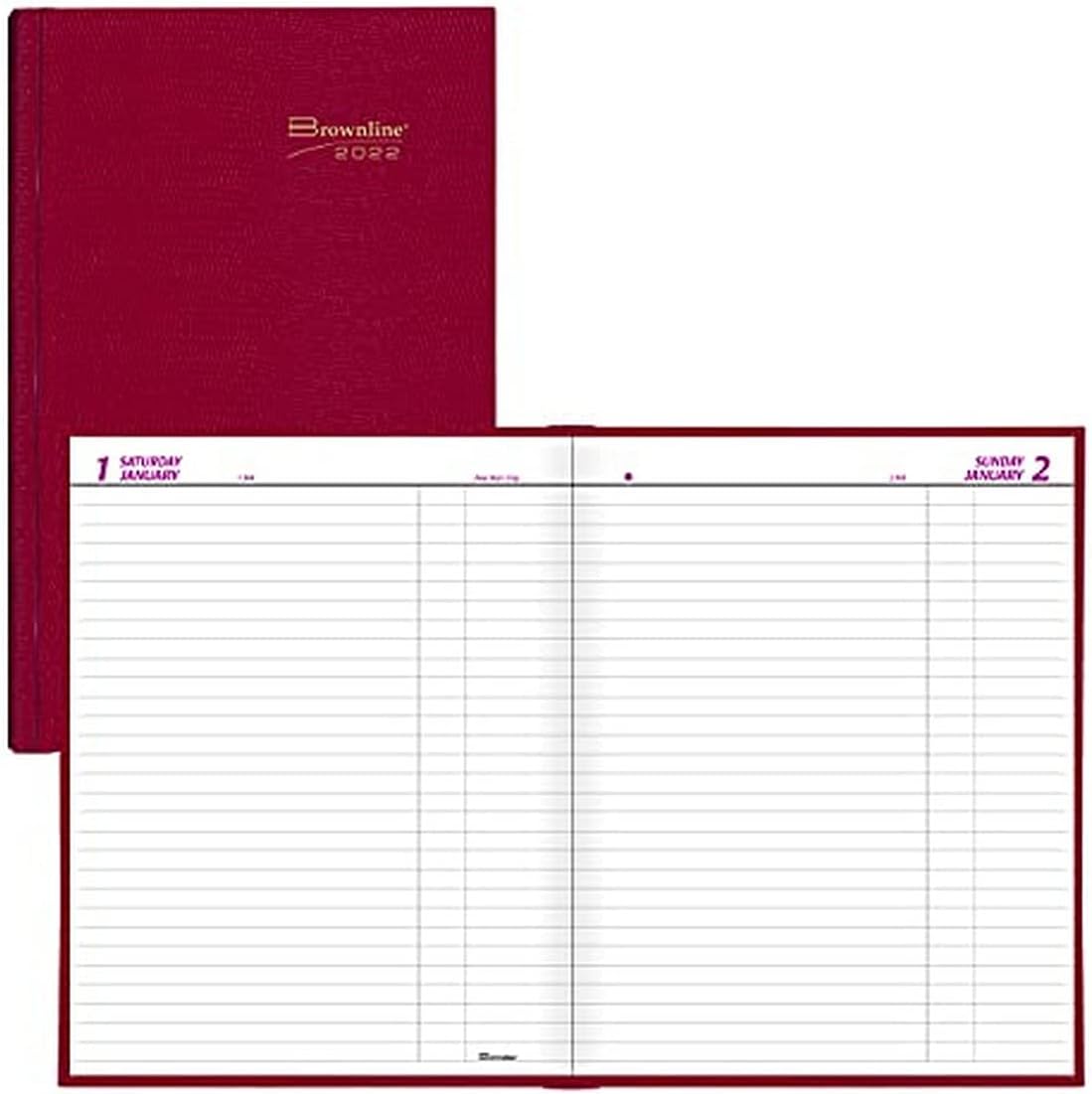 Brownline 2022 Traditional Daily Planner, Untimed Journal, 12 Months, January To December, Perfect Binding, 10" X 7.875", Bright Red (C550.Red-22) : Office Products - Amazon.com