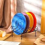 Tandefio 2 Pcs Plate Rack 4 Place Plate Holder Multiple Plates Display Stands 4 Tier Metal Dinnerware Display Stand China Platters Vertical Racks Setting for Cabinet Kitchenware Storage Organizer - Image 3