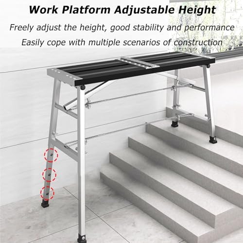 Échafaudage pliable portable et escabeau réglable pour établi - 5