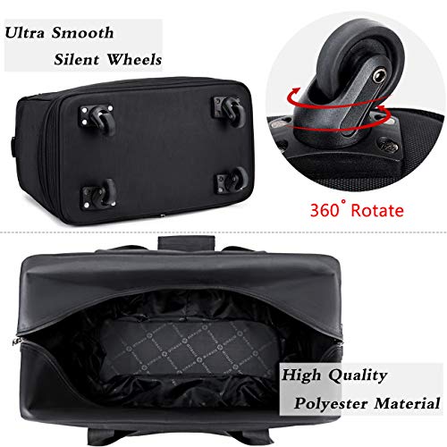 Ailouis Rolling Luggage Foldable Duffel Carry-on Bag For Travel Suitcase