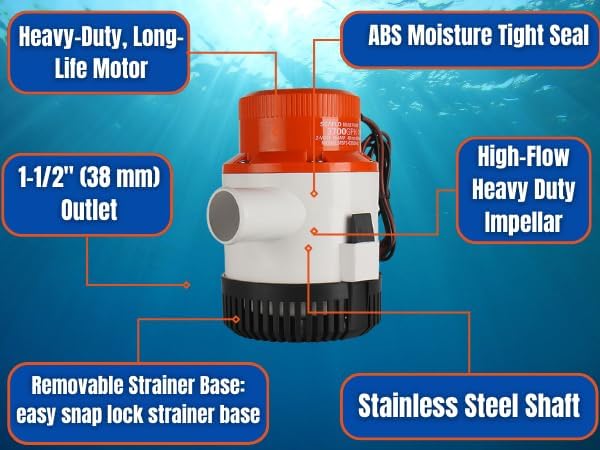 Miniatura 3 de SEAFLO Bomba de sentina serie 01 de 24 V y 3700 GPH