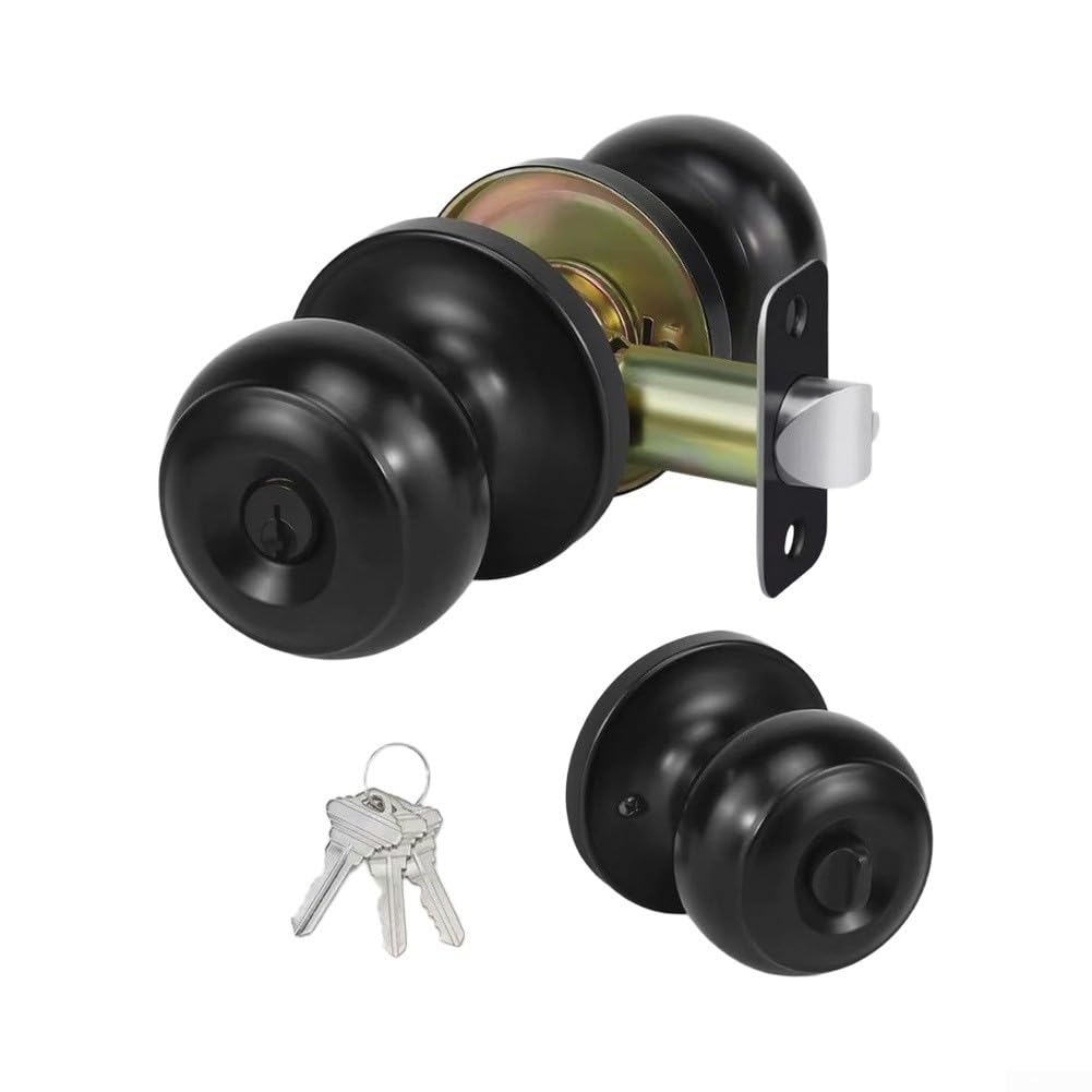 Lot de 6 verrous de porte sphériques en fer robuste à trois barres (avec clé)